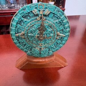 Decorative Turquoise Aztec Calendar Plaque